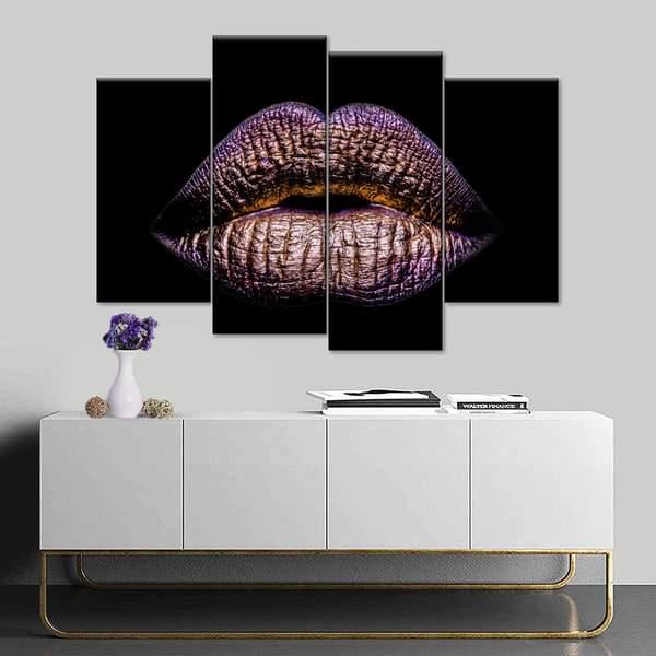 Модульная картина KIL Art Поцелуй губами из четырех частей 129x90 см (M4_L_162)
