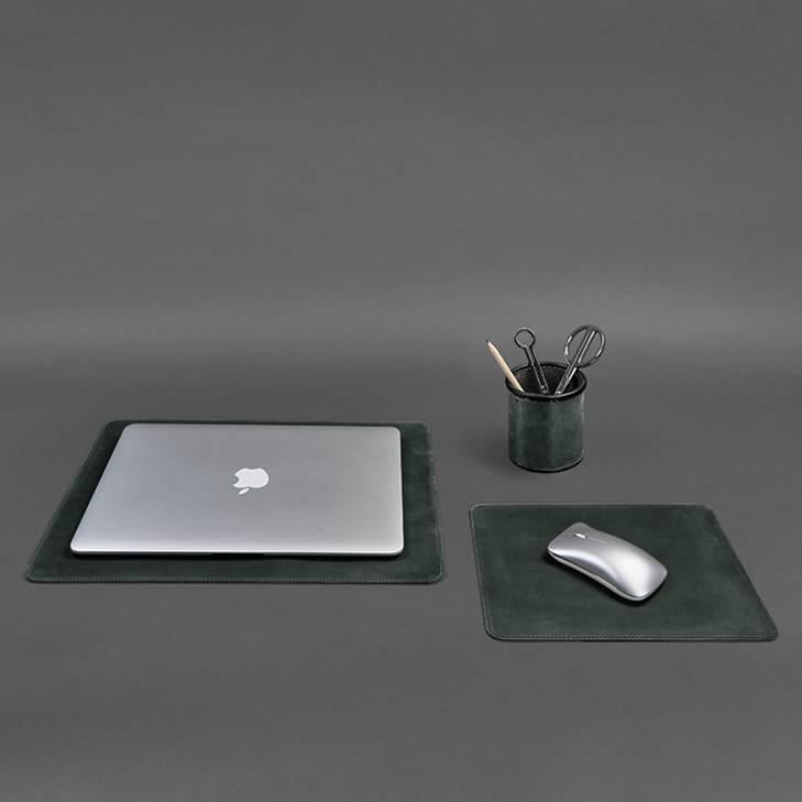 Набор для рабочего стола из натуральной кожи 1.0 Crazy Horse Зеленый (A-027507) - фото 10 Набор для рабочего стола из натуральной кожи 1.0 Crazy Horse Зеленый (A-027507) - фото 10