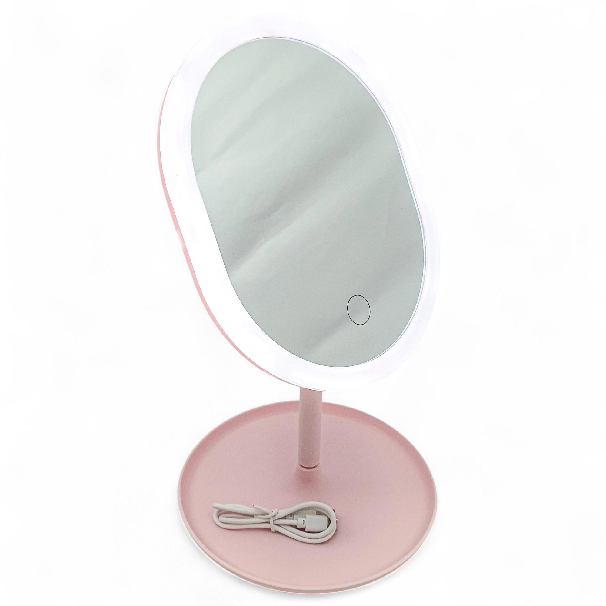 Дзеркало косметичне Imem LMR-4483 з LED-підсвічуванням та акумулятором овальне Pink (P_LMR-4483Pink)
