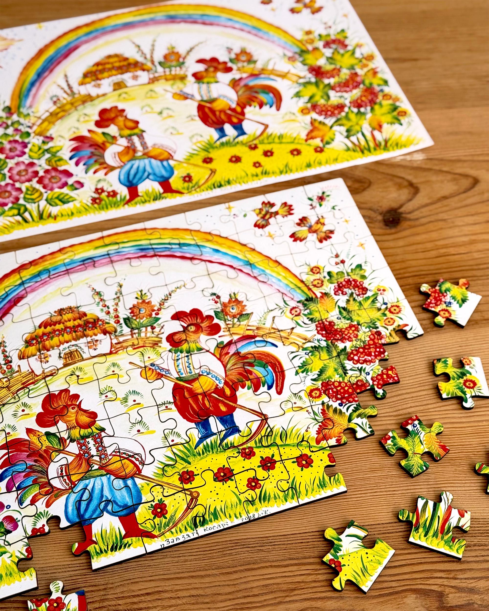 Пазл деревʼяний Завзяті косарі 96 елементів (26857092) - фото 3