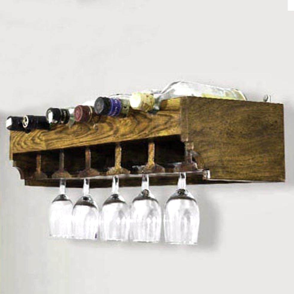 Полка для вина настенная из дерева Корияма Мускат (ПНК-007507)