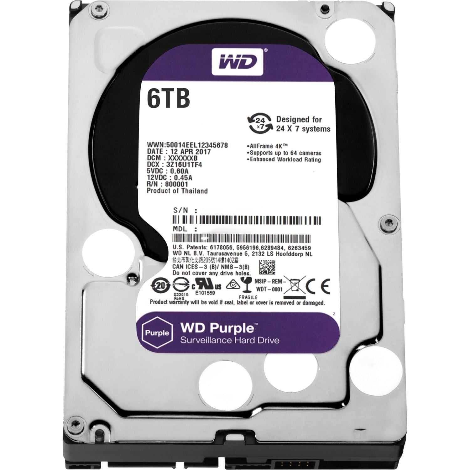 Жесткий диск Western Digital Purple SATA3 128 MB 5400 rpm 3,5" 6 TB (WD62PURZ)