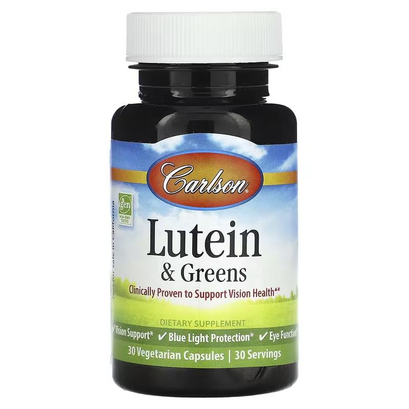 Лютеїн та зеаксантин Carlson Lutein & Greens 30 капсул