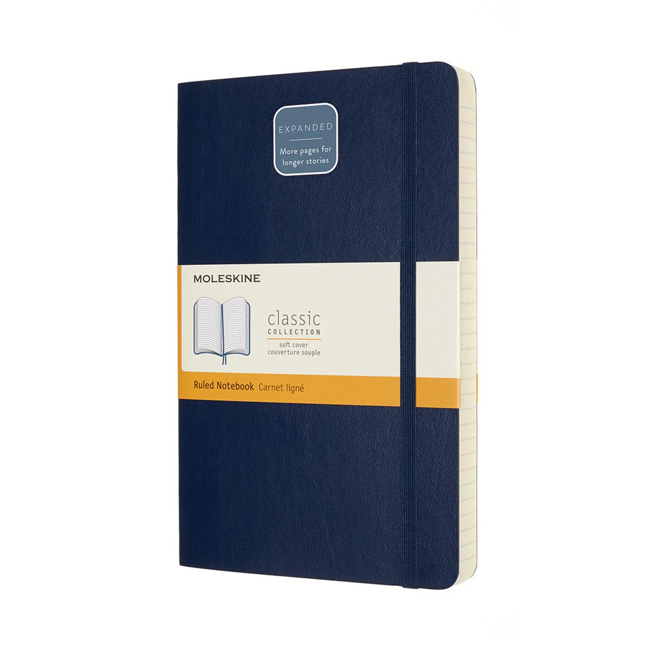 Блокнот Moleskine Classic Expanded середній 13х21 см в лінію сапфір м'яка обкладинка (8053853606259)