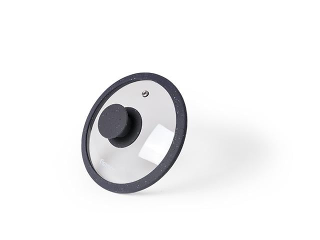 Кришка Fissman Arcades 16х5 см скляна з силіконовим обідком (9916)