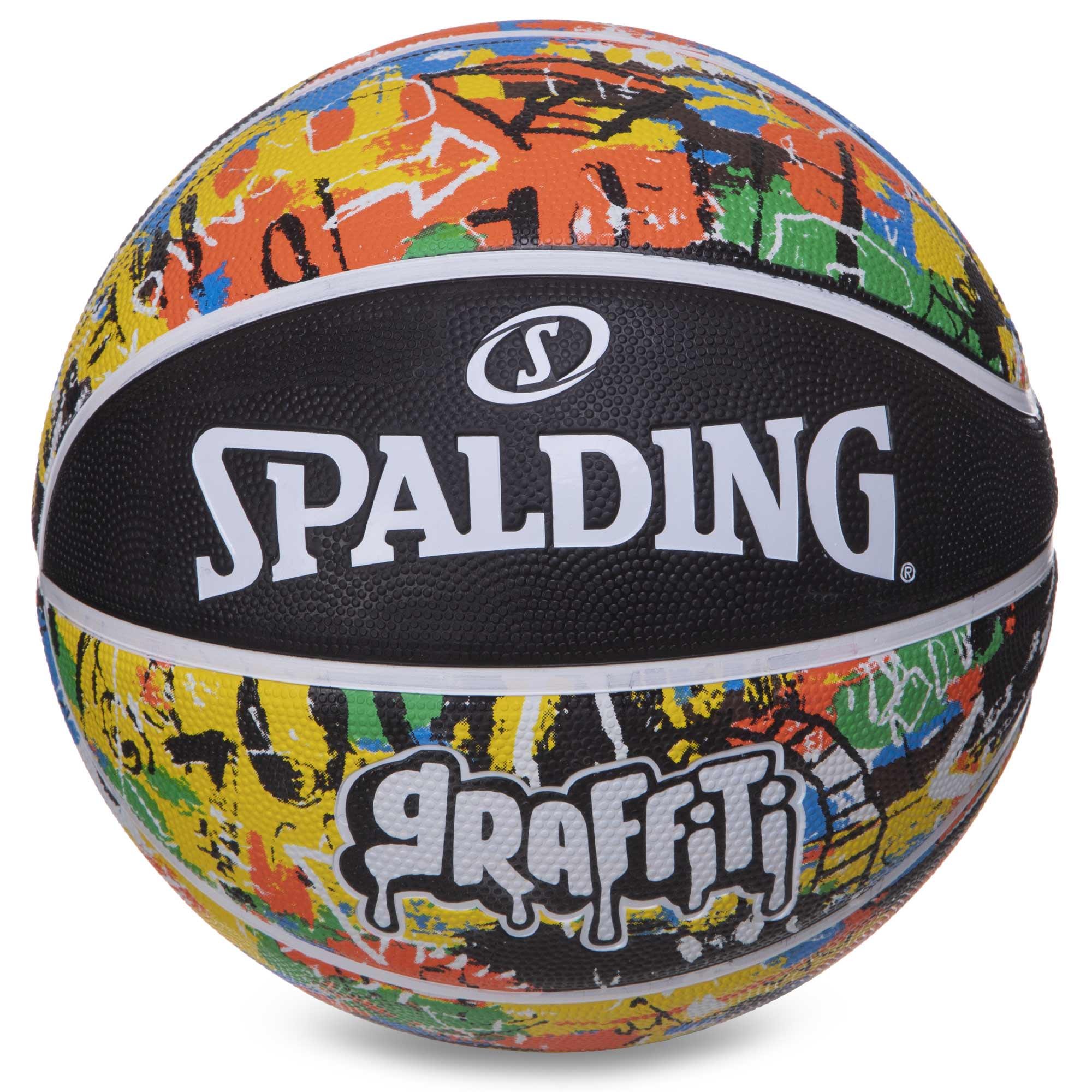 Баскетбольный мяч №7 SPALDING 84372Y GRAFFITI резина бутил Черный/Желтый (84372Y)