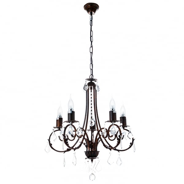 Люстра Flora классическая под винтаж 5 ламп Коричневый (SM007/5)