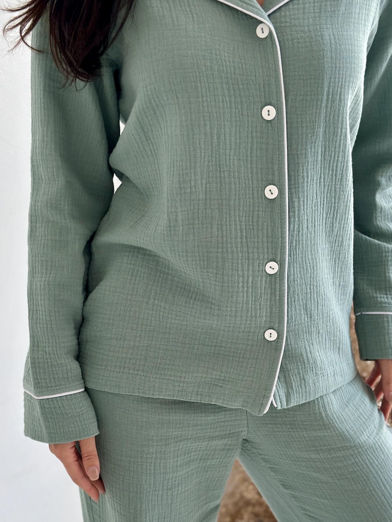 Рубашка женская COSY пижамная с длинным рукавом 2XL Эвкалиптовый (VIMUЕ0900) - фото 4 Рубашка женская COSY пижамная с длинным рукавом 2XL Эвкалиптовый (VIMUЕ0900) - фото 4