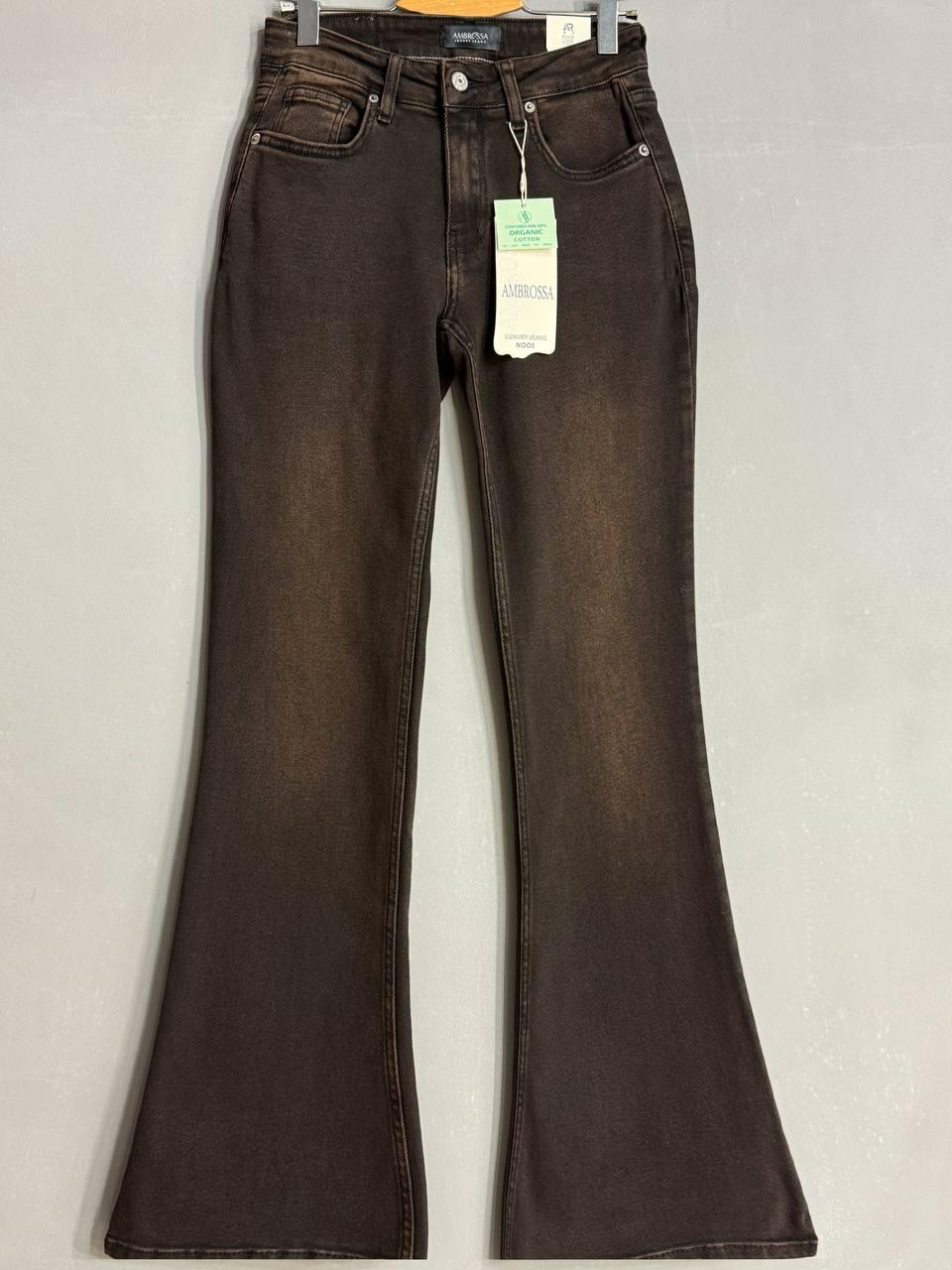 Джинси жіночі Ambrossa 602-1 кльош flared jeans р. 28 Коричневий (5458) - фото 4 Джинси жіночі Ambrossa 602-1 кльош flared jeans р. 28 Коричневий (5458) - фото 4