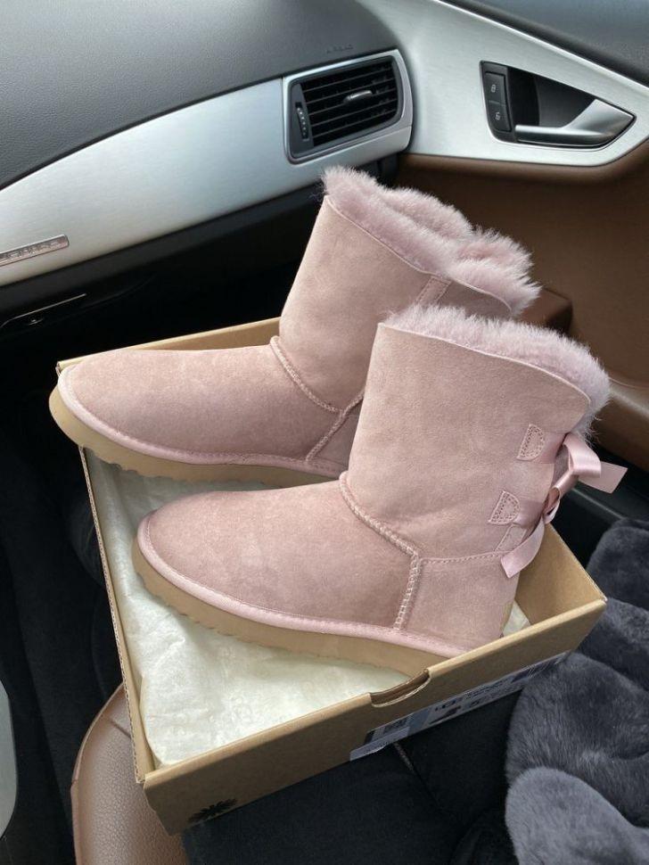 Уггі жіночі UGG Bailey Bow II 1019034 Dusk Pink р. 38 Пудра (28628)