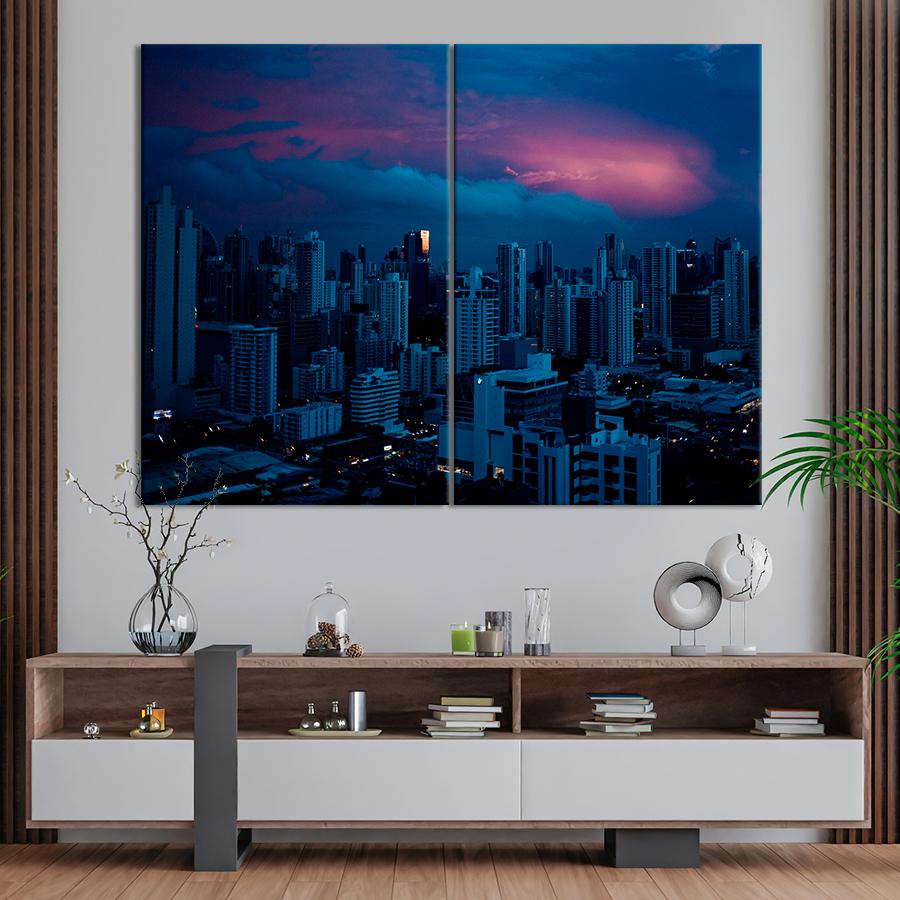 Настінний декор Нічний мегаполіс 165x122 см (A624-2)