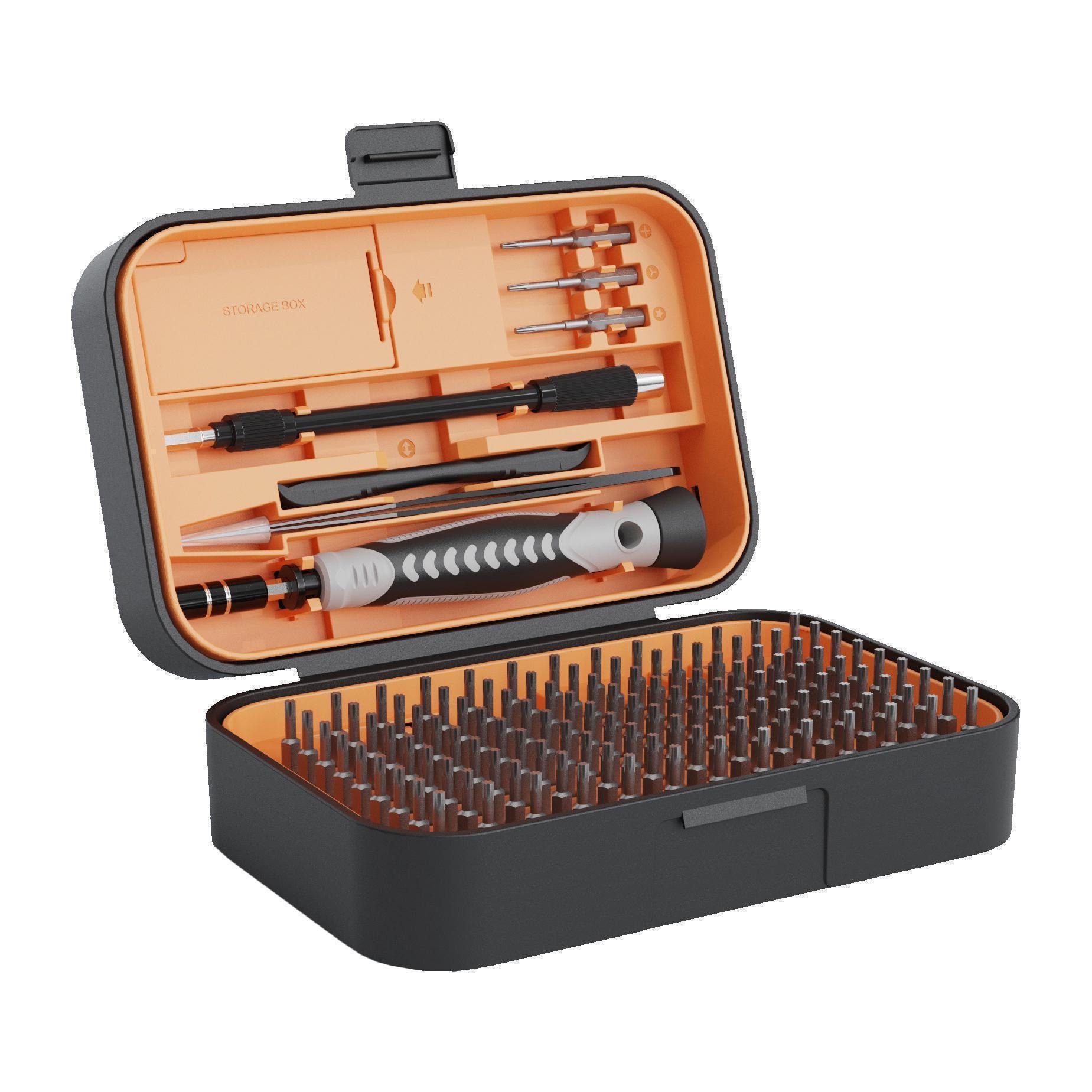 Отвертка магнитная King'sdun 130в1 с битами для работ с мелкими деталями/техникой/гаджетами Оранжевый (14925342)