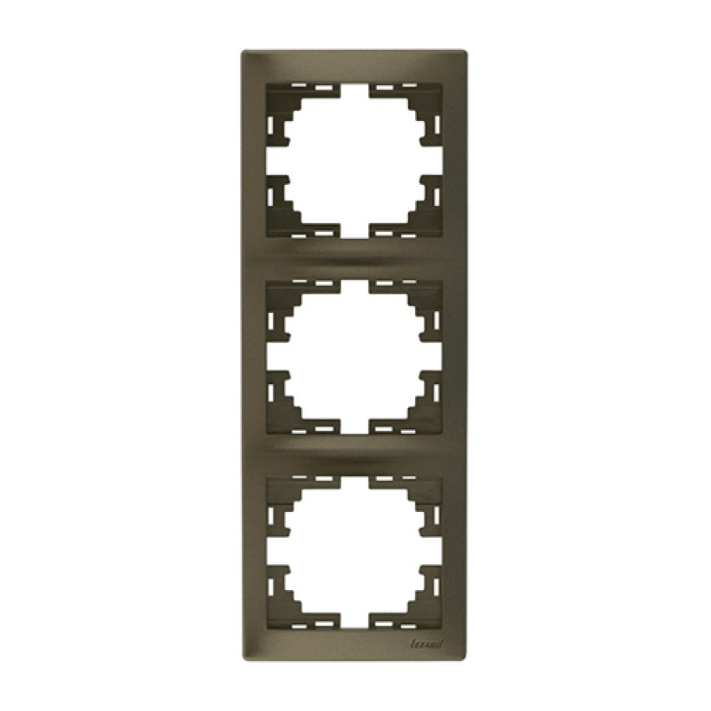 Рамка трехместная Mira вертикал Светло-коричневый перламутр (701-3100-153)