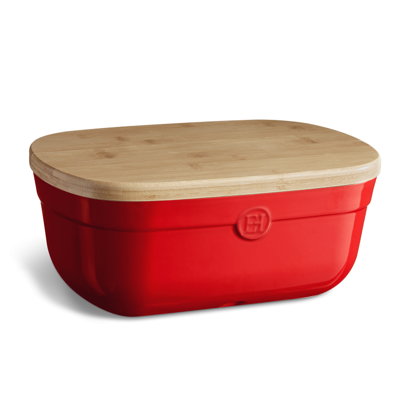 Хлебница с крышкой-доской для нарезки Emile Henry Storage 35,5х24,8х15,5 см Красный (348750)