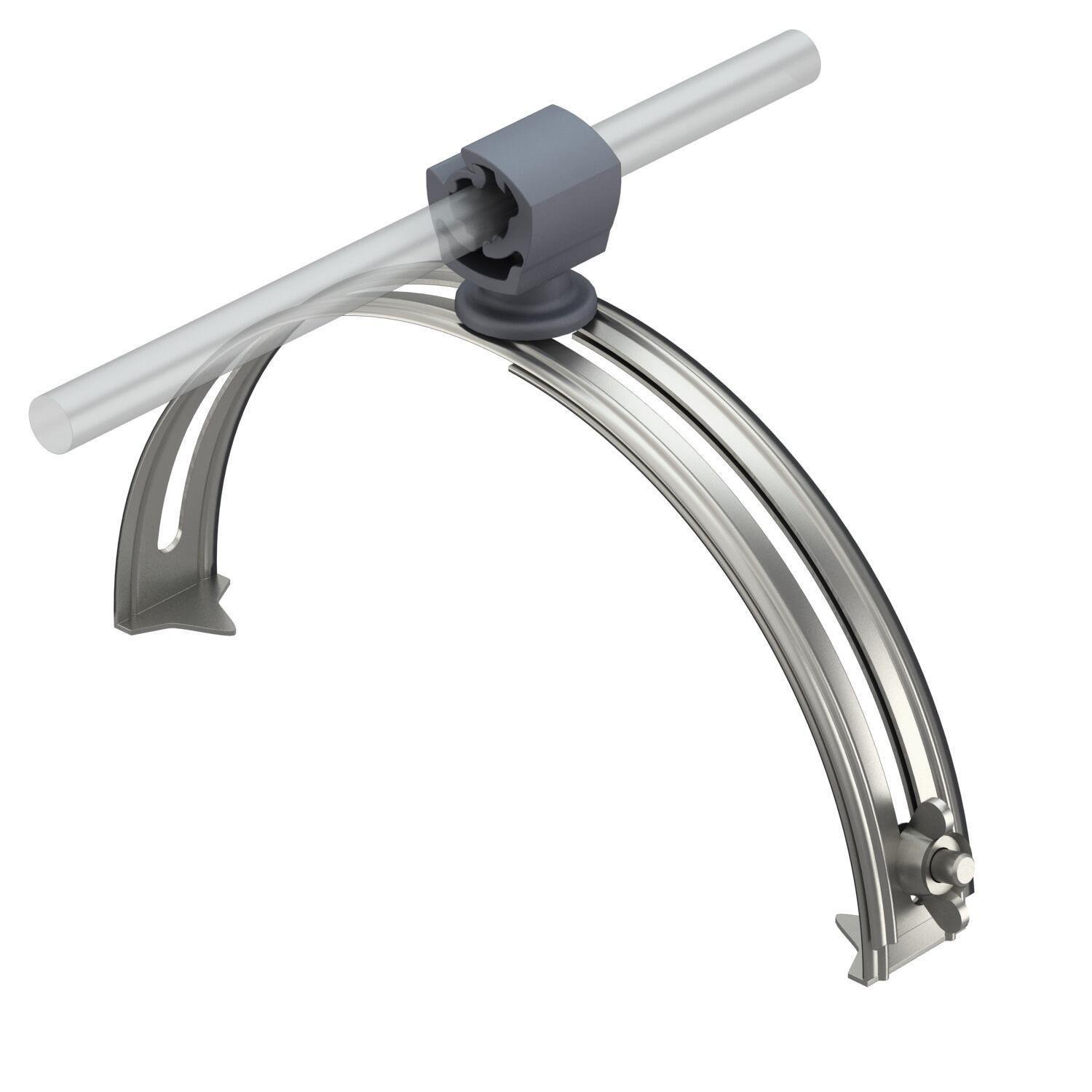 Тримач коньковий напівкруглий OBO bettermann прута ø 8-10 мм діапазон затиску 185-260 мм нержавіюча сталь (5202515)