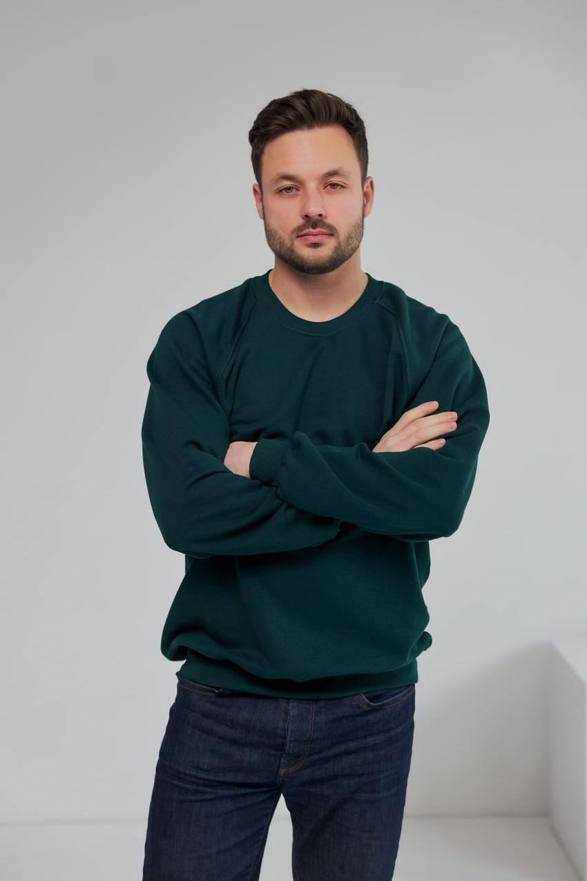 Свитшот мужской М138.3 3XL Зеленый (603-1-65) - фото 2 Свитшот мужской М138.3 3XL Зеленый (603-1-65) - фото 2