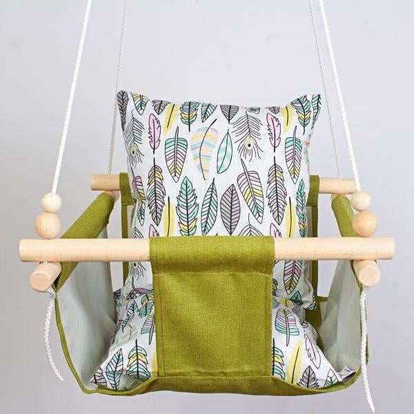 Дитяча гойдалка Infancy Пір'я Зелений (9885568) - фото 4 Дитяча гойдалка Infancy Пір'я Зелений (9885568) - фото 4