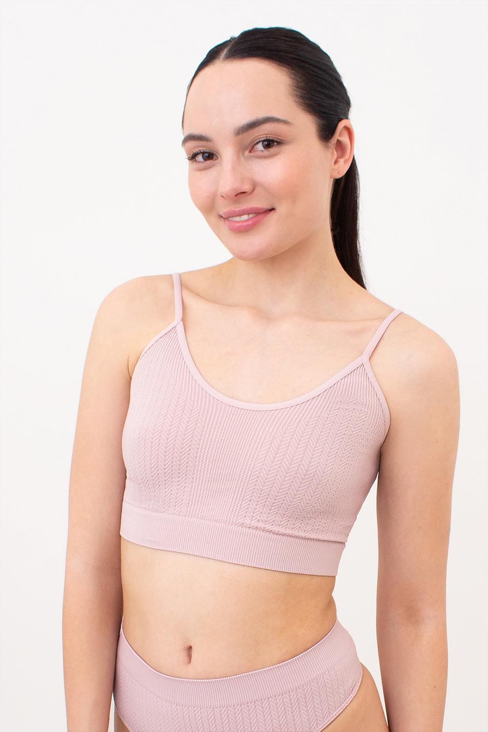 Топ безшовний Giulia CAMI TOP BRAID на тонких бретелях L/XL Pink (4823116929722)