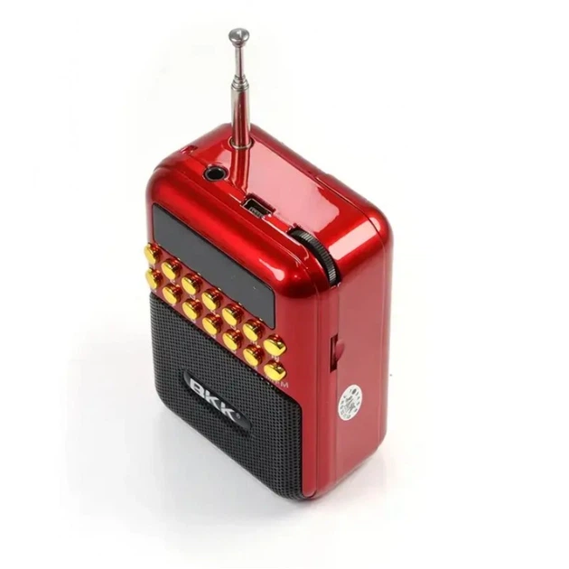 Радиоприемник карманный BKK B872 FM/MP3 с USB и аккумулятором 18650 Красный (3191394110)