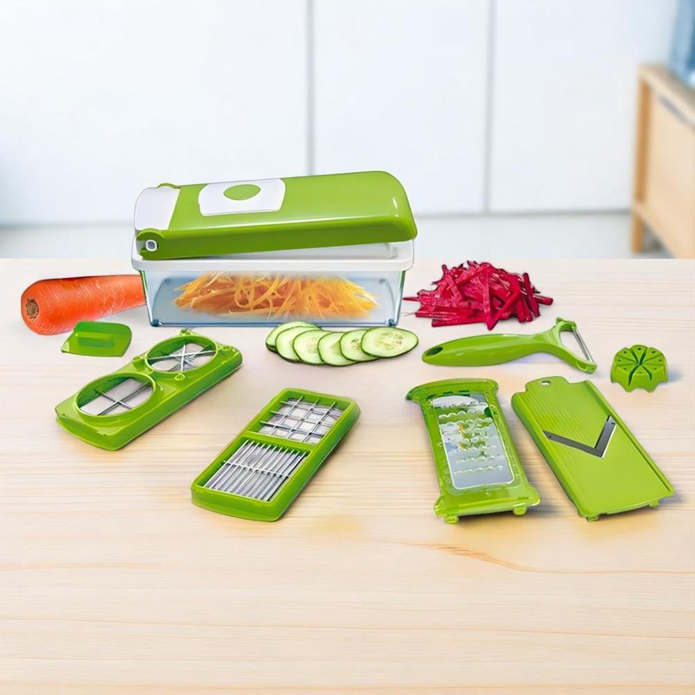 Овочерізка ручна багатофункціональна 10в1 з контейнером та насадками (37-87760)