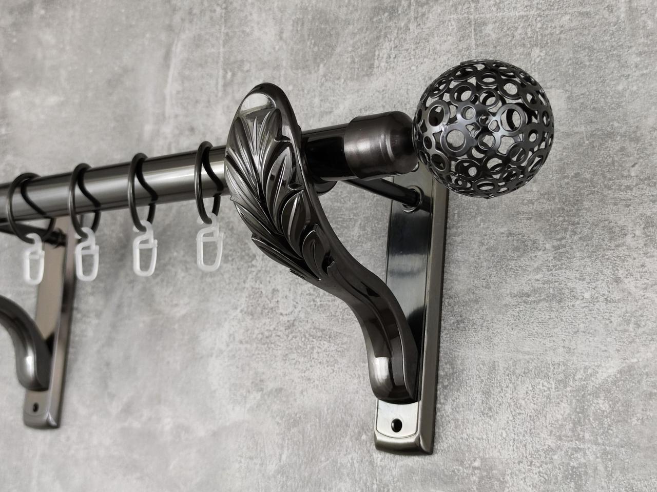 Карниз MStyle металлический для штор однорядный Савона 25 мм гладкий 160 см Оникс (5020677)