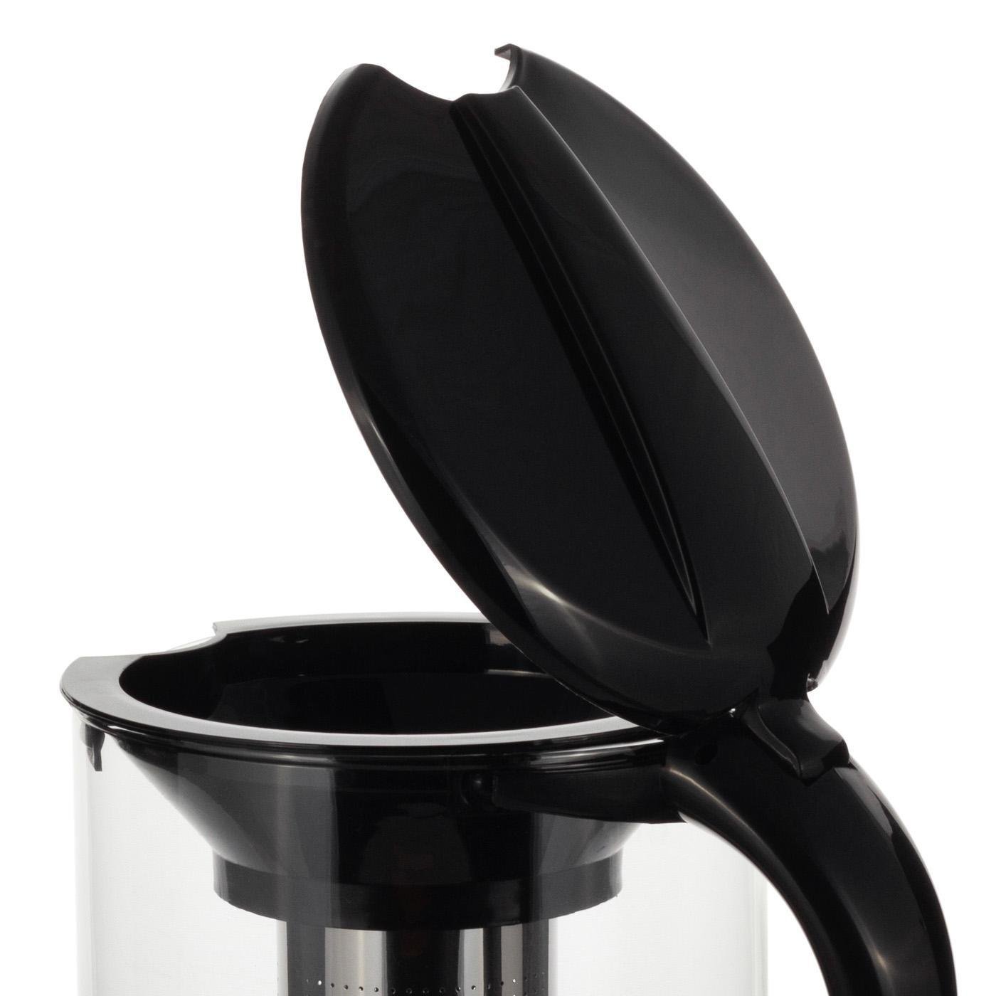 Заварочный чайник со съемным ситечком Kamille KM-0781L из нержавеющей стали и термостойкого стекла 1500 мл Прозрачный (150-84-0781L) - фото 5