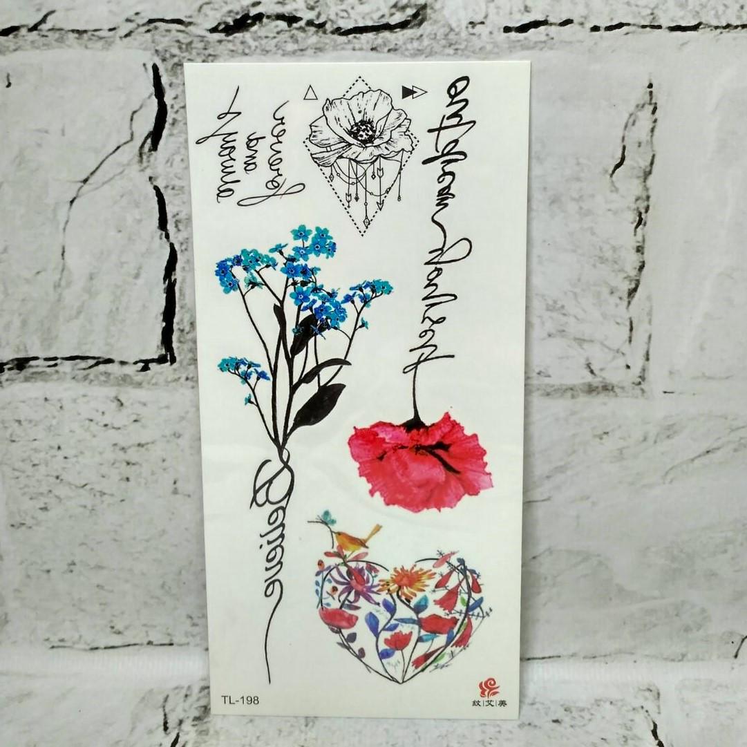 Тату временные Микс лист 9x19 см (TL-198)