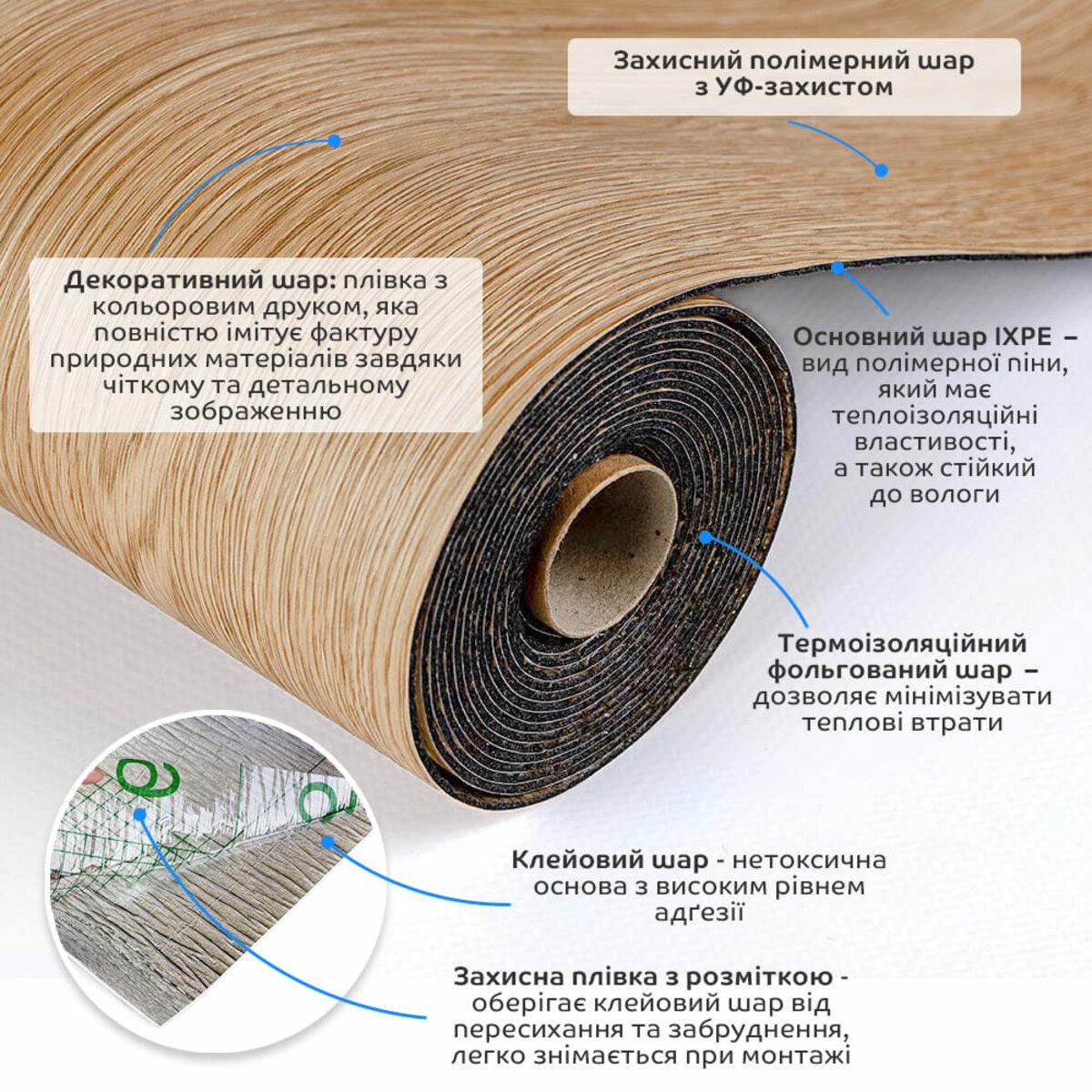 Напольное покрытие виниловое самоклеющееся в рулоне 3000x600x1,5 мм (SW-00001815) - фото 2