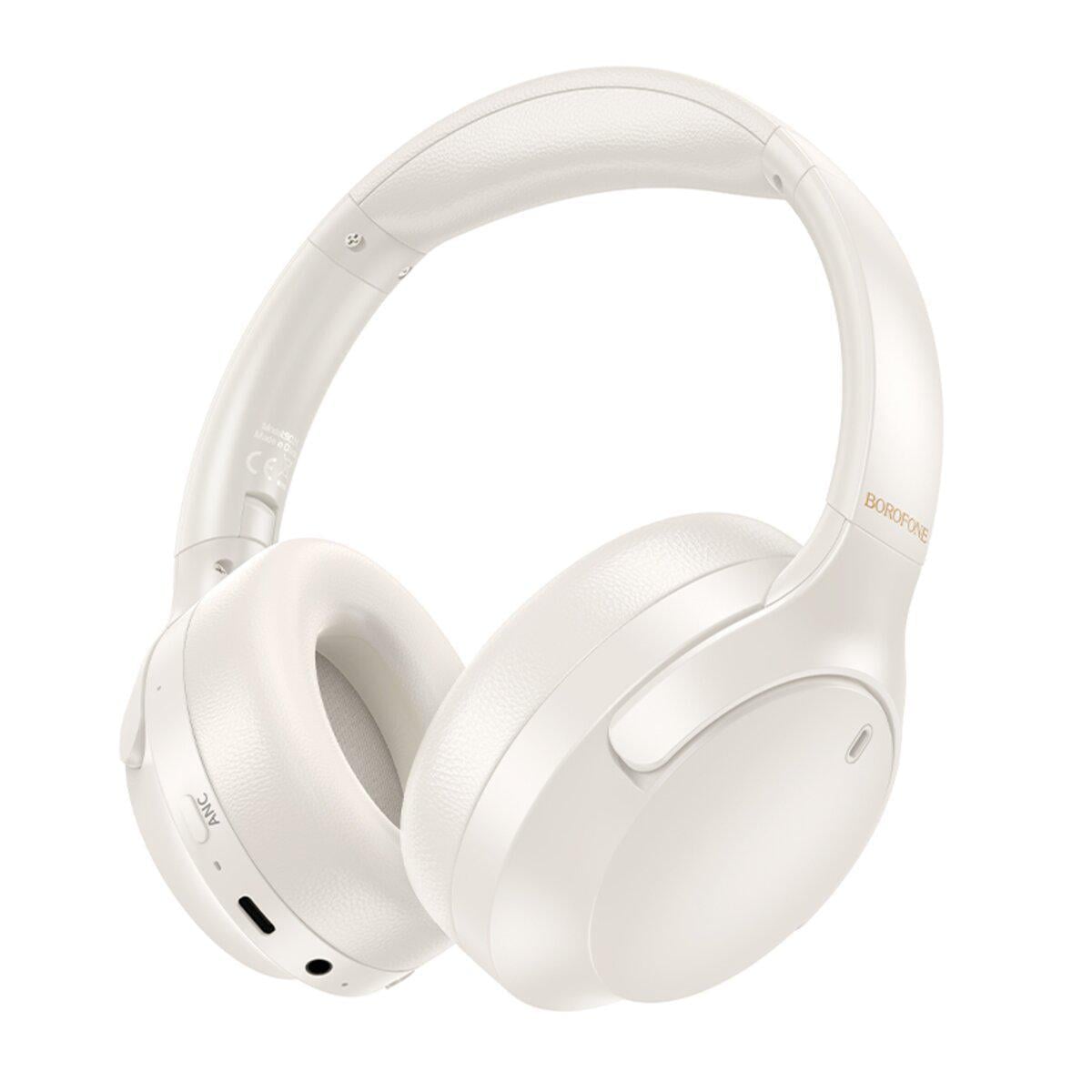 Наушники беспроводные Borofone BO31 Prestige Active Noise Reduction BT5.4 Headphones 400 mAh Milky White (6941991113017)