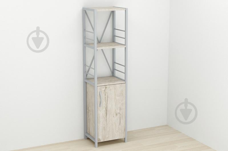 Этажерка 3/34 Ferrum-decor Серии Конект с тумбой  144x34x28 Серый ДСП Шервуд (FD1015)