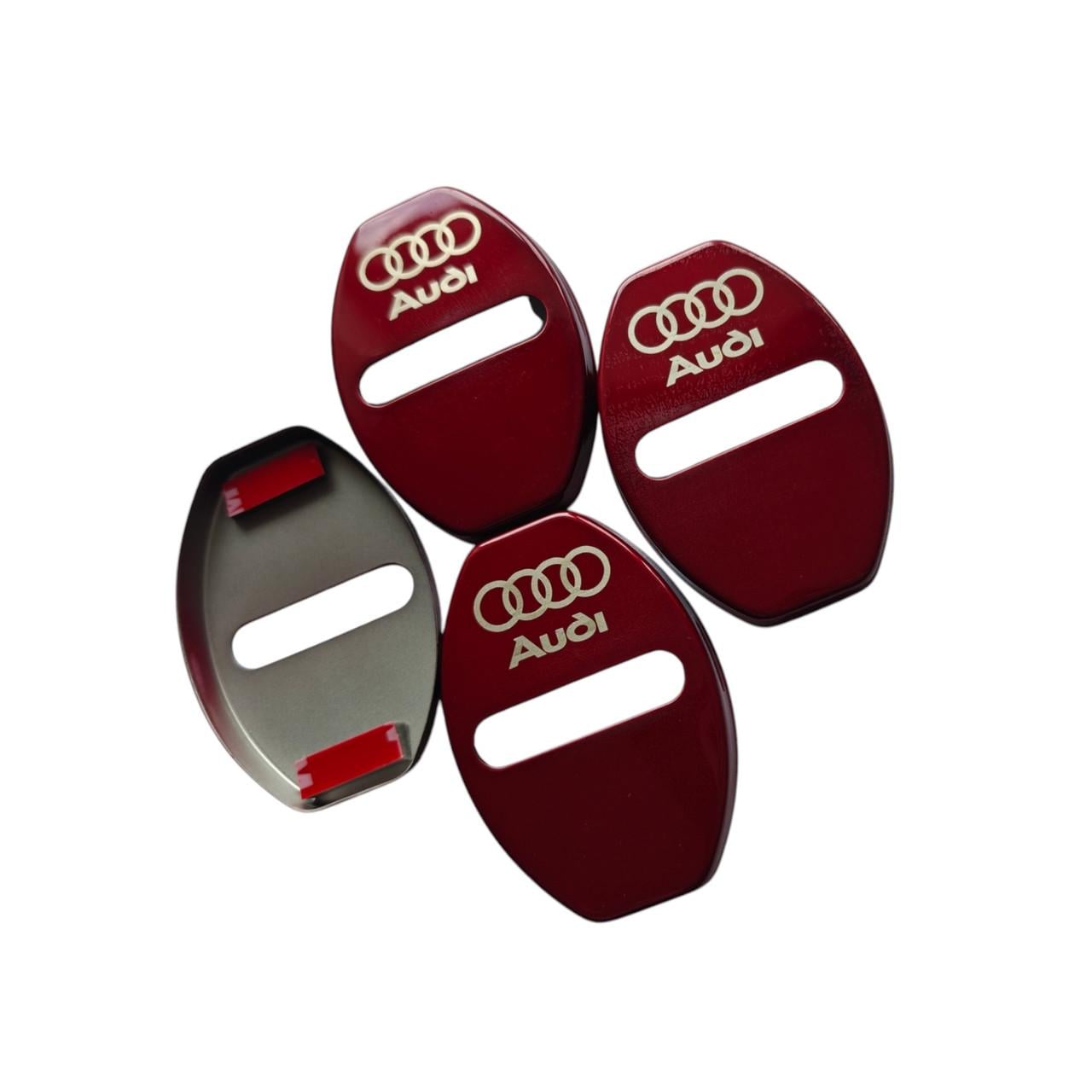 Накладки на дверной замок с логотипом Audi 4 шт. Красный (2404816809)
