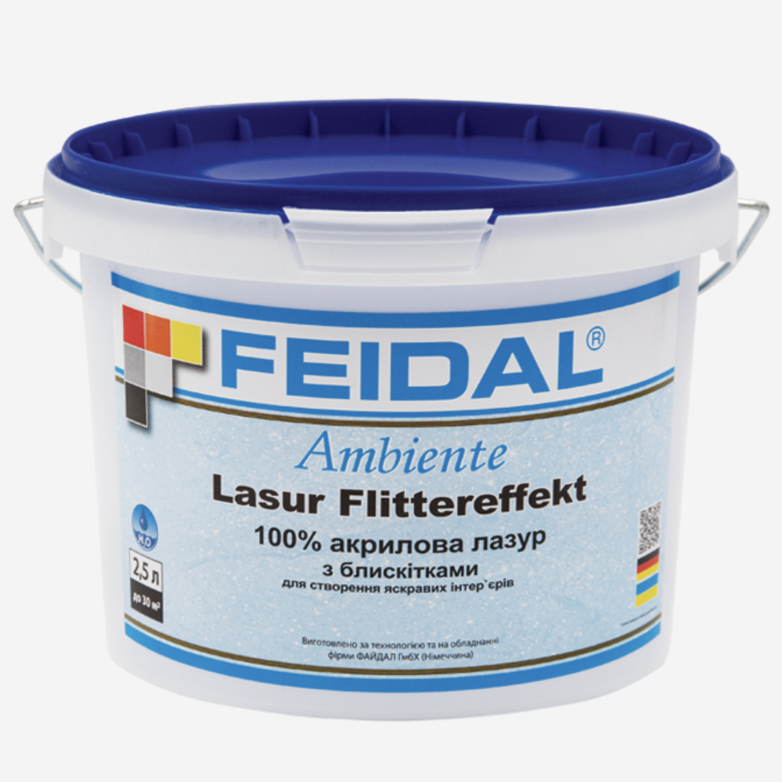 Лазурь акриловая Lasur Flittereffekt Feidal с блестками 2,5 л (27581754)