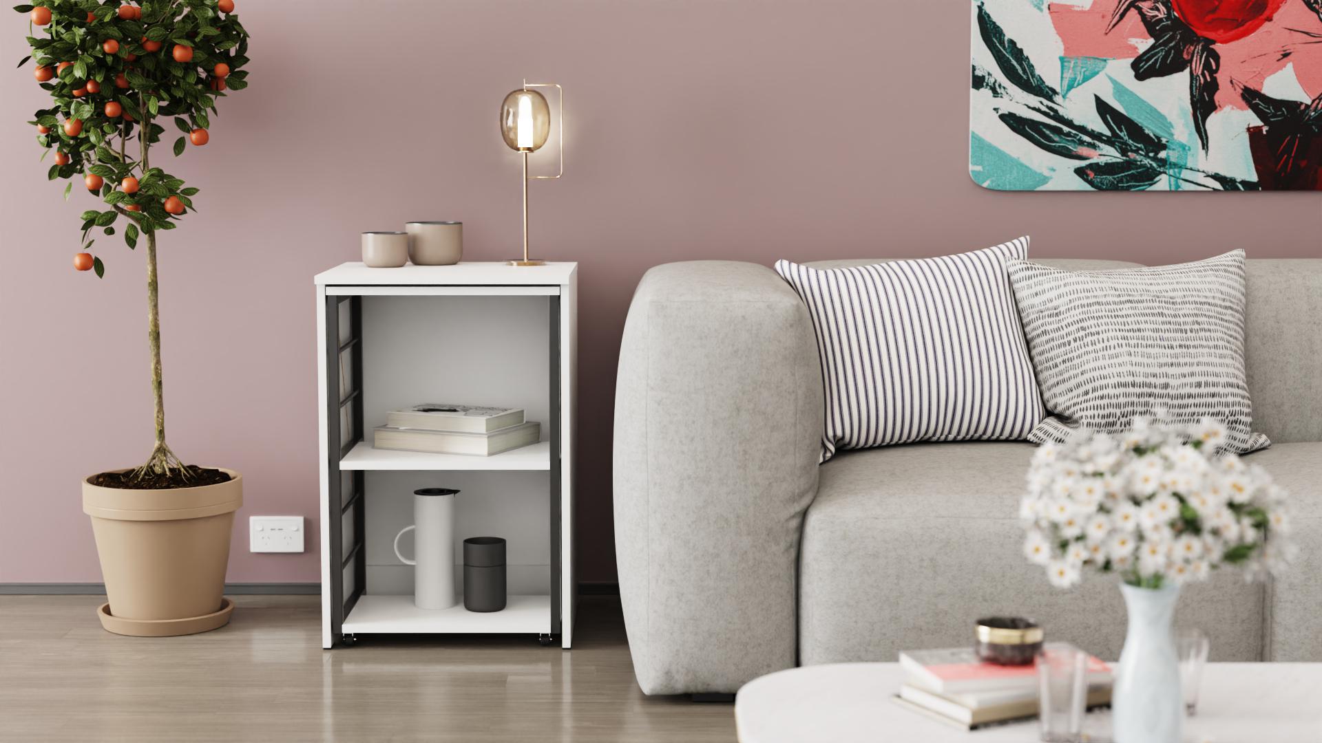 Стіл-тумба трансформер Ferrum-decor Смарт 2/1 метал/ДСП 16 мм 750x1450x500 мм Чорний/Білий (FRD-105095) - фото 7 Стіл-тумба трансформер Ferrum-decor Смарт 2/1 метал/ДСП 16 мм 750x1450x500 мм Чорний/Білий (FRD-105095) - фото 7