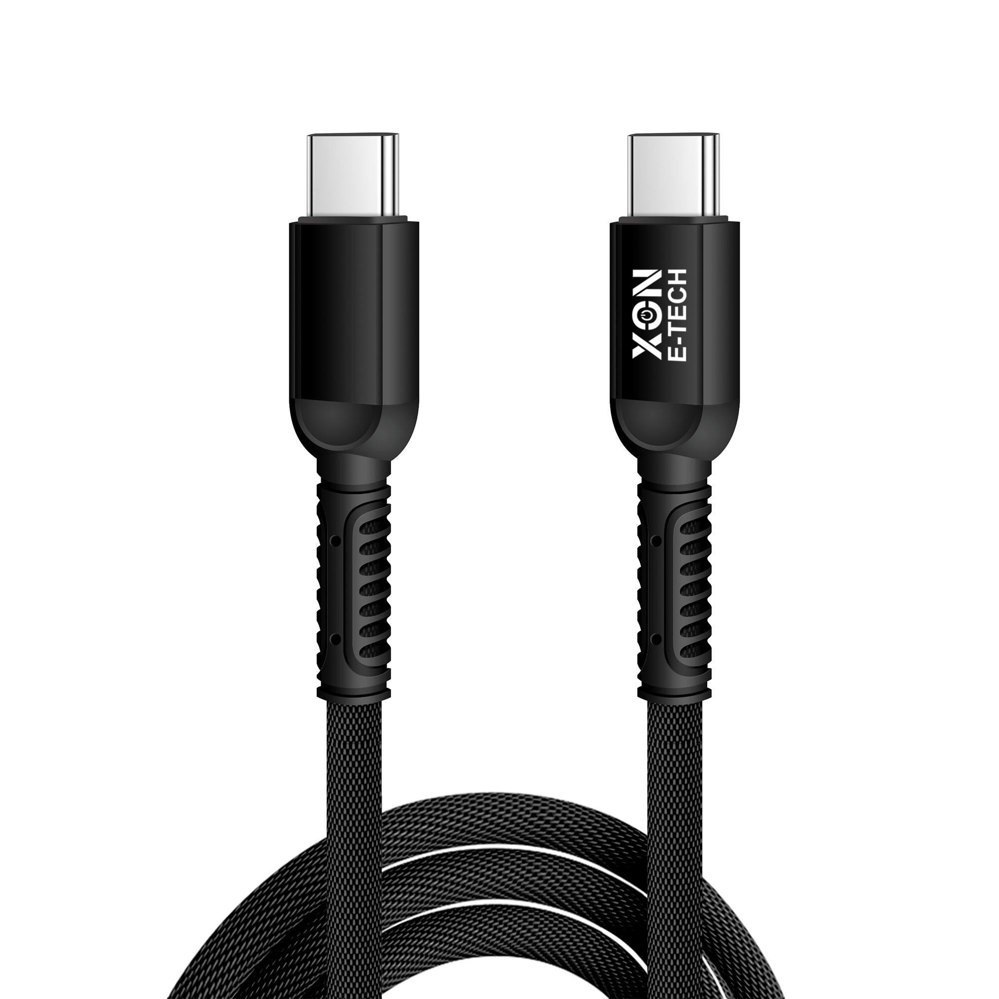 Кабель XON SmartCable MaxCharge Type-C - Type-C PD 60 Вт 1 м Чорний (SC202C6W1B 555) - фото 1