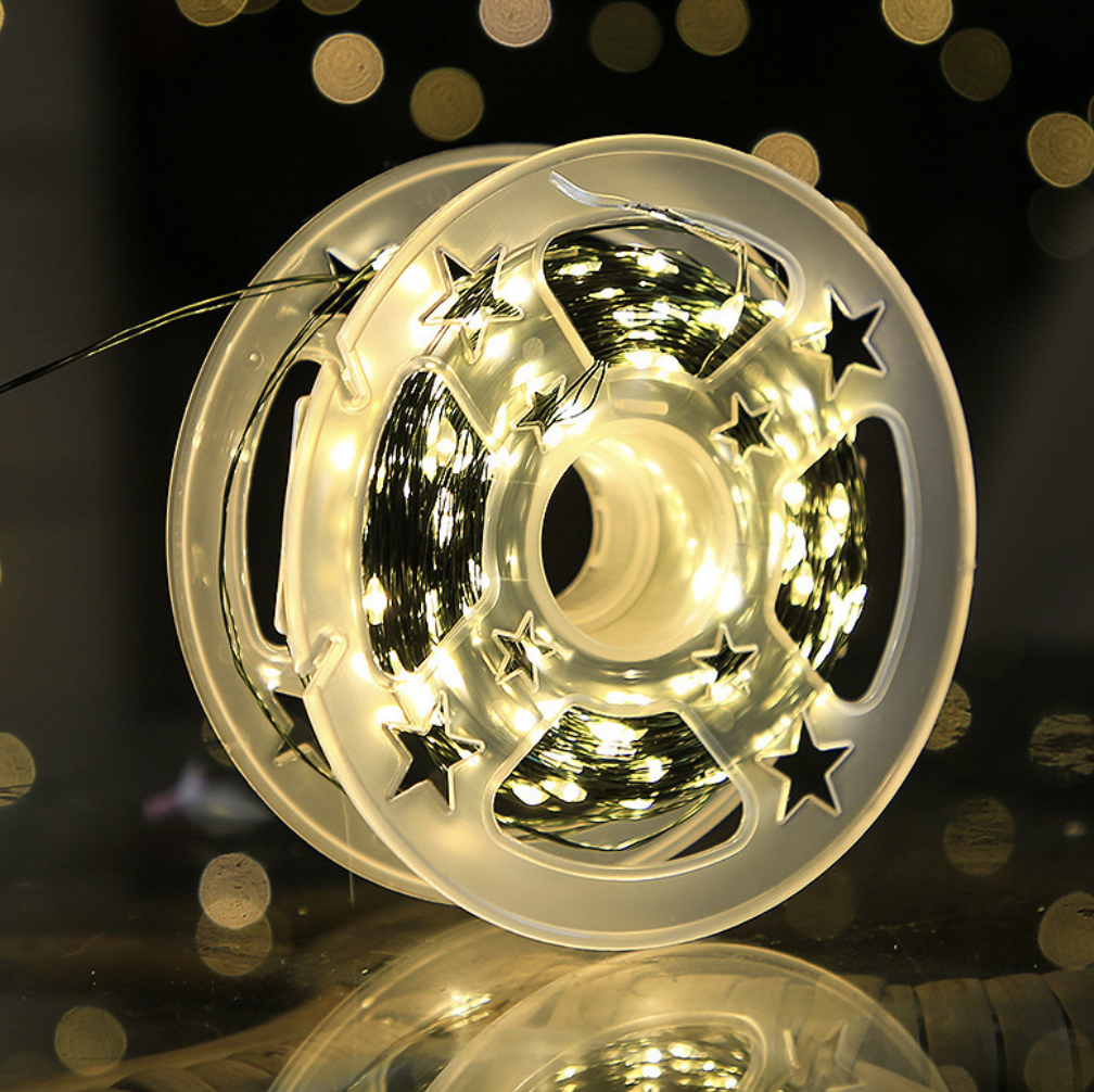 Новорічна гірлянда Крапля роси 50 м 500 LED USB з пультом 8 режимів провід зелений Теплий білий (Е500314)