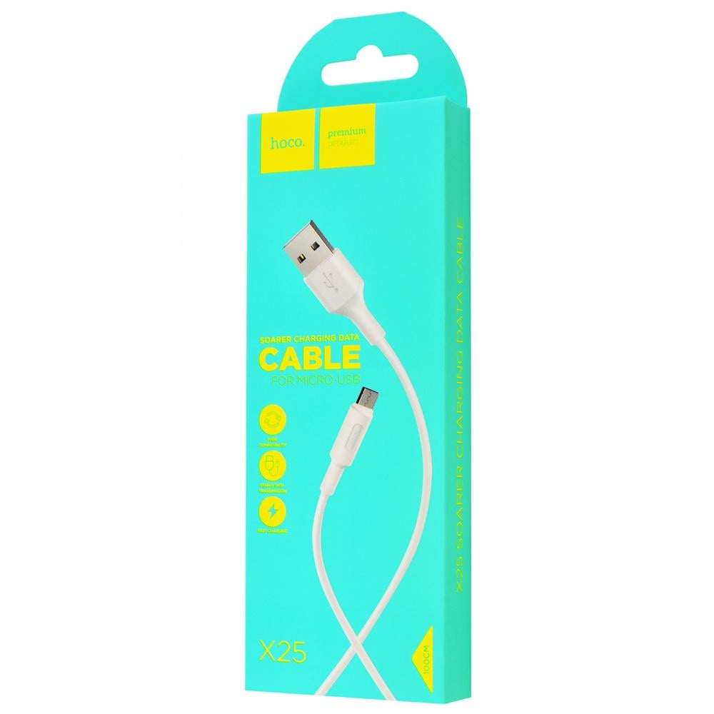 Кабель дата Hoco X25 Soarer MicroUSB 1 м Білий (00000029775_1)