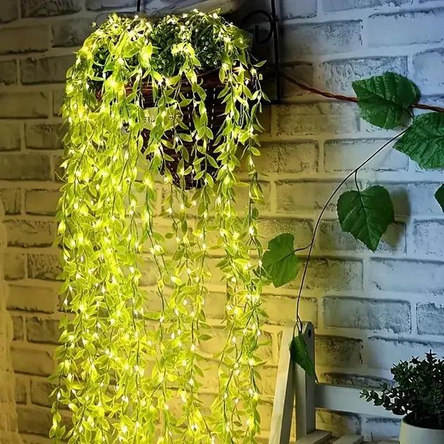 Гирлянда-роса с LED-подсветкой Зеленая Верба ​​2 Теплый свет (205SF-56)