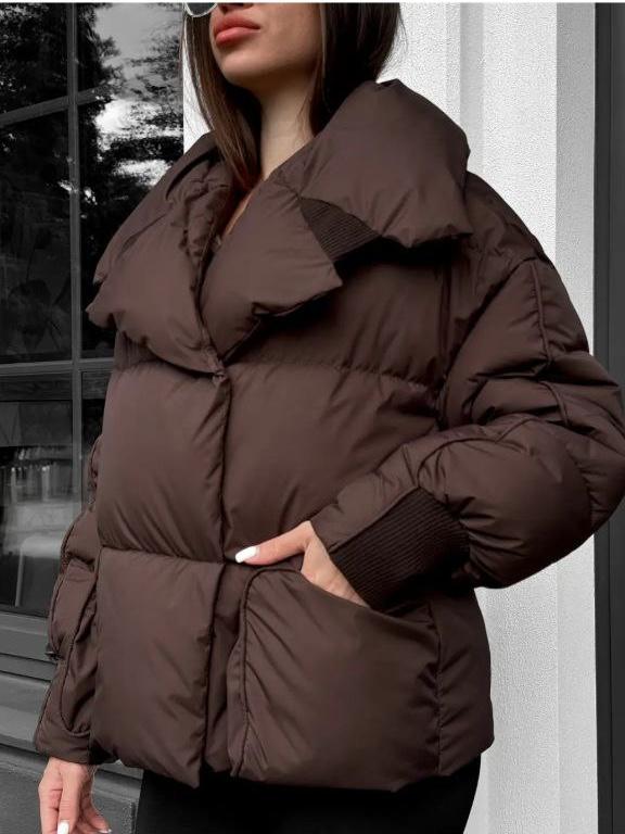 Пуховик жіночий зимовий D&V Coture DV-0011 р. 42 Шоколад (29176049) - фото 4