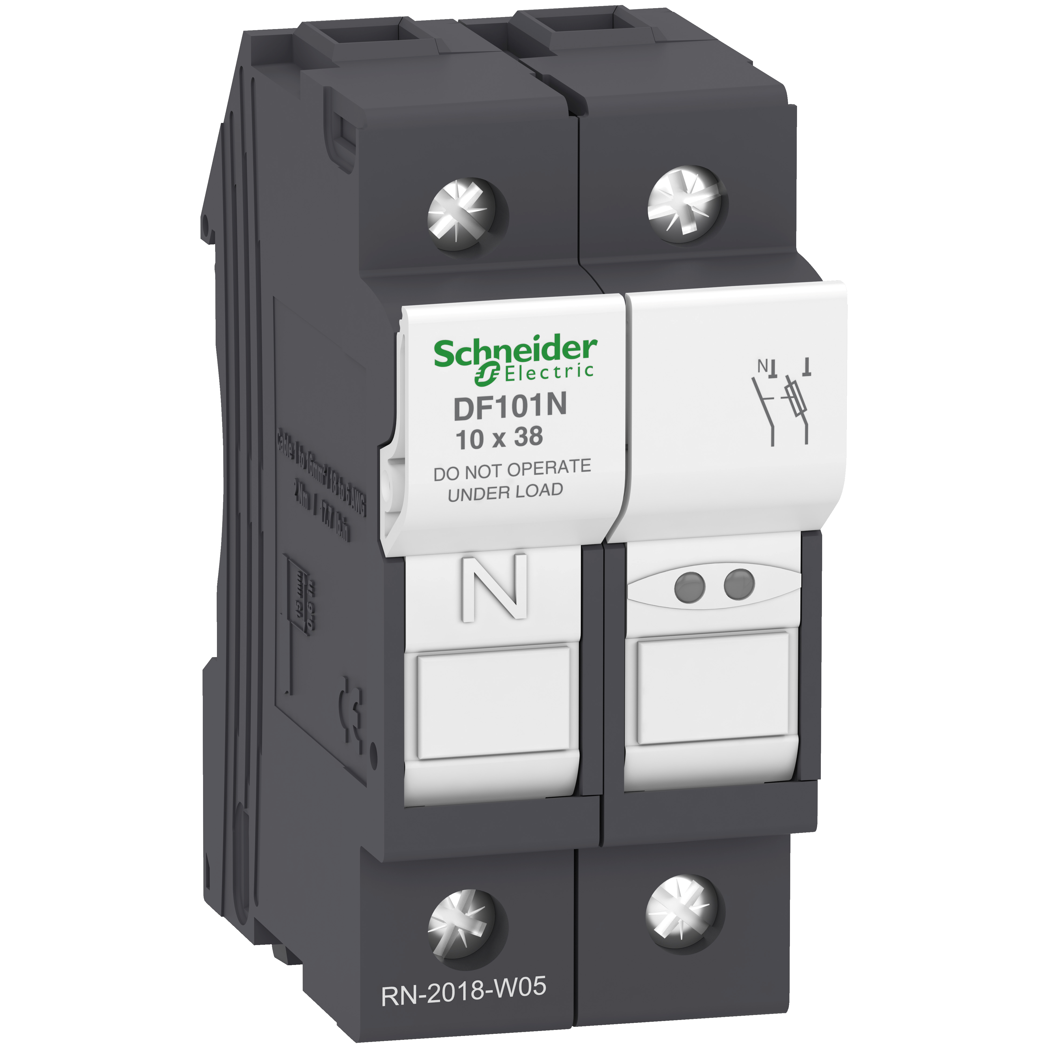 Держатель предохранителя Schneider Electric 1P+N 32A 690 В 10x38 мм (DF101N)