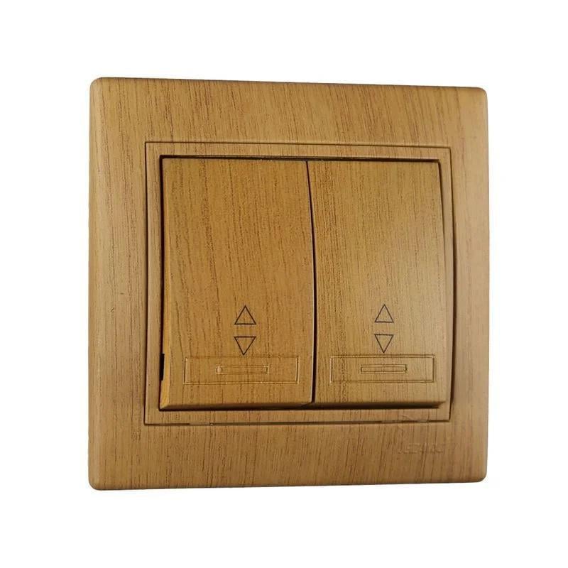 Вимикач двоклавішний Lezard Mira прохідний Дуб класичний (701-5151-106)