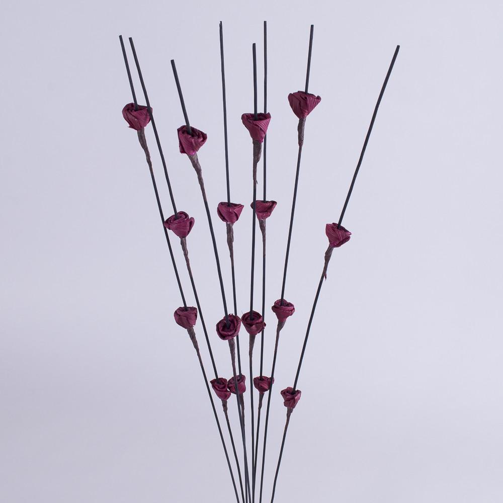 Сухоцвет ветки с розочками с пальмы Бордовый (2088-1)