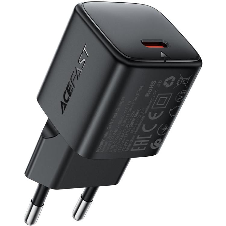 Зарядное устройство для Acefast A117 mini 1xType-C 20W 3A Gan Fast Charger Black (6974316284987) Зарядное устройство для Acefast A117 mini 1xType-C 20W 3A Gan Fast Charger Black (6974316284987)