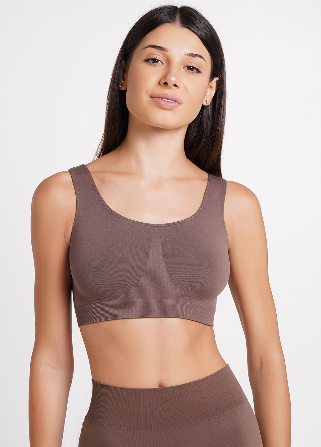 Топ безшовний Giulia TANK TOP на широких бретелях S/M Brown/deep Taupe (33341360)