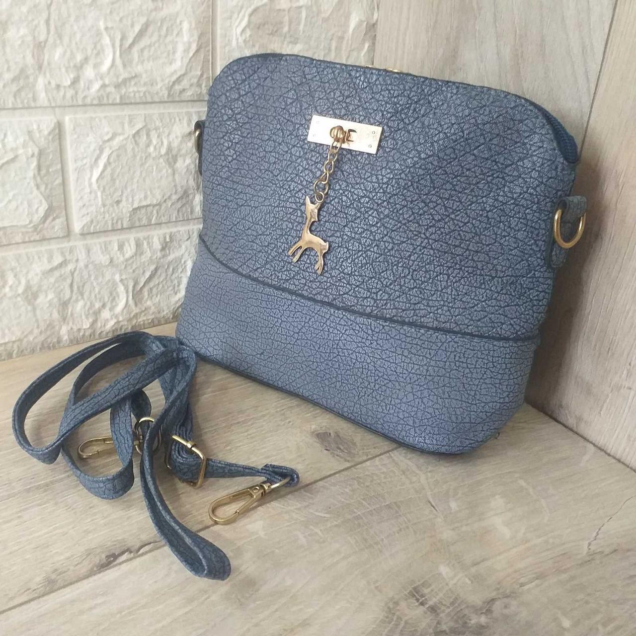 Жіноча сумка Бембі екошкіра із золотистою фурнітурою Сірий (KG-7260)