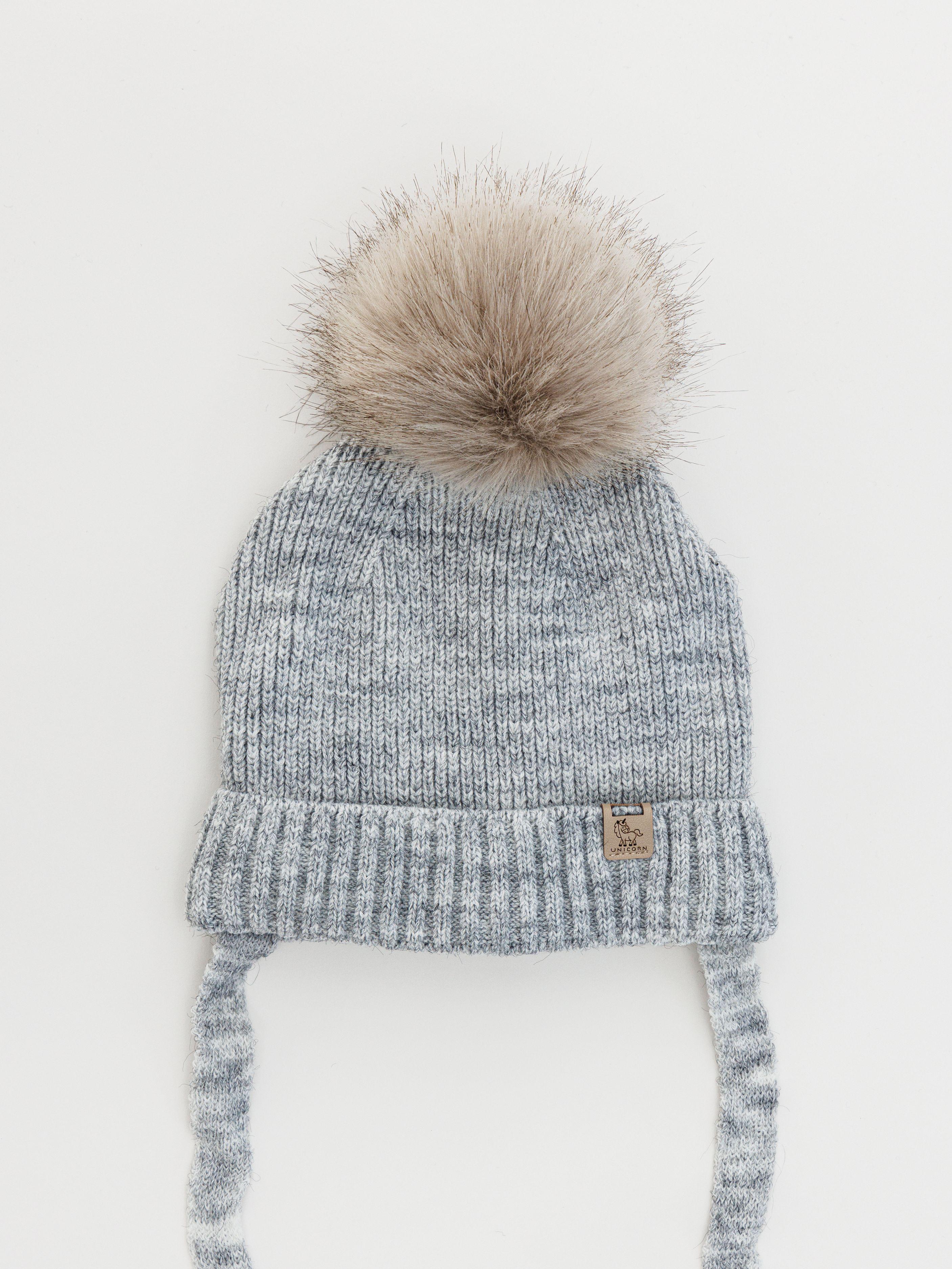 Шапка для девочки Долли K63 флис 46-48 см Светло-серый Шапка для девочки Долли K63 флис 46-48 см Светло-серый