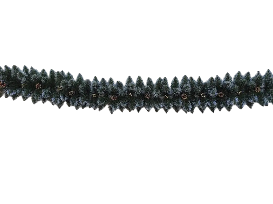 Хвойна гірлянда Кармен з срібними шишкамии/перлами на дротяній основі 2,9 м Зелений (147-41-Гірл.КармСр.) - фото 2 Хвойна гірлянда Кармен з срібними шишкамии/перлами на дротяній основі 2,9 м Зелений (147-41-Гірл.КармСр.) - фото 2