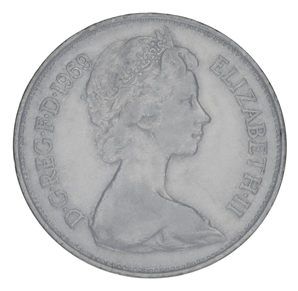 Коллекционная монета Великобритания 10 пенсов 1969 F-VF (М20948)