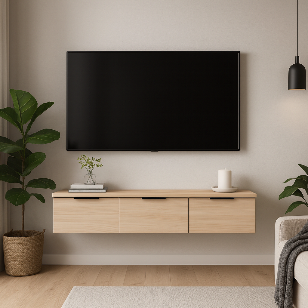 Тумба под телевизор ТВ1 SENAM 220х1400х360 мм ДСП Дуб Молочный