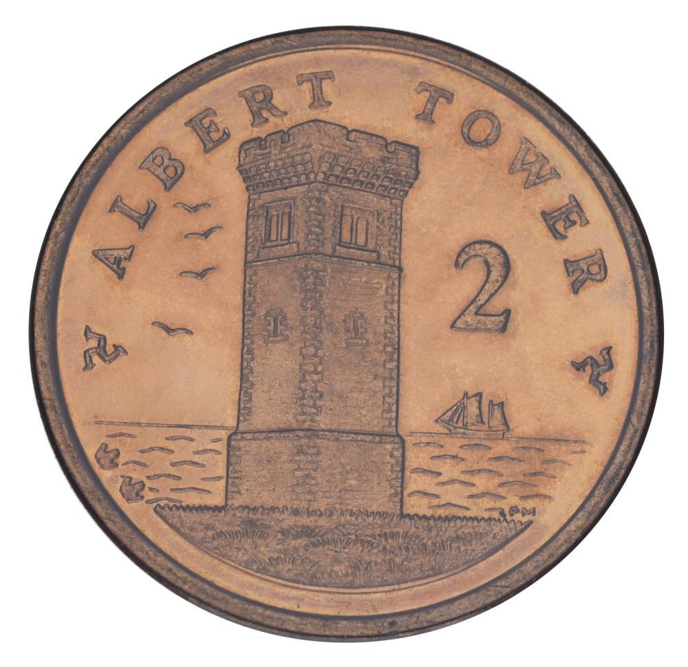 Колекційна монета Острів Мен 2 пенси 2004 AU-UNC Вежа Альберта (М21823)