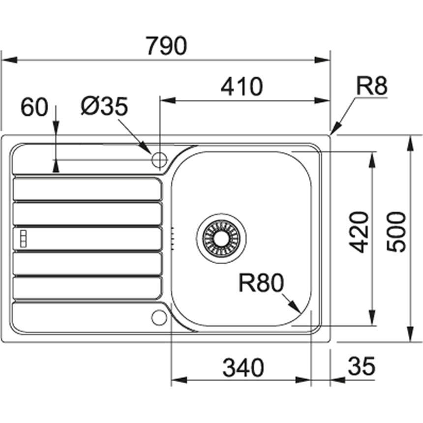 Мойка для кухни Franke Spark SKL 611-79 101.0598.809 врезная оборотная из декорированной нержавеющей стали (5980863) - фото 2